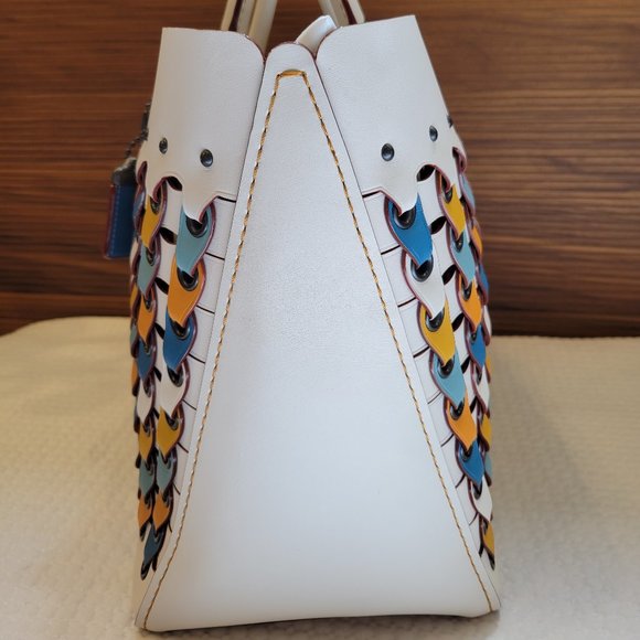 Coach 1941 Rogue Tote Color-Block Chain Link. - Picture 3 of 15